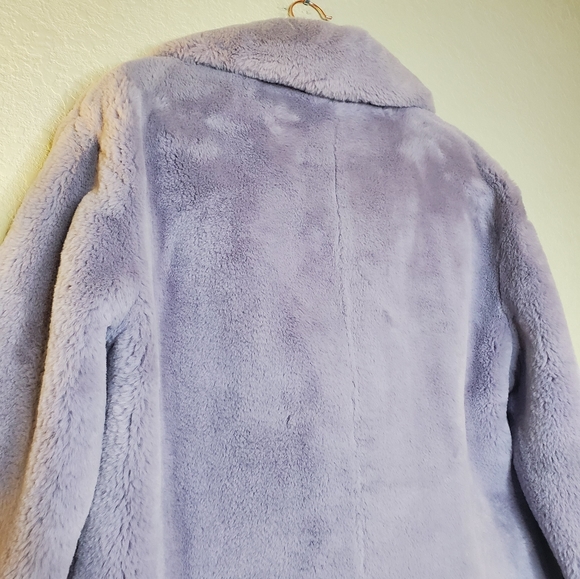 NWT BCBGMAXAZRIA | Lavender Faux Fur Coat Jacket - Picture 6 of 8